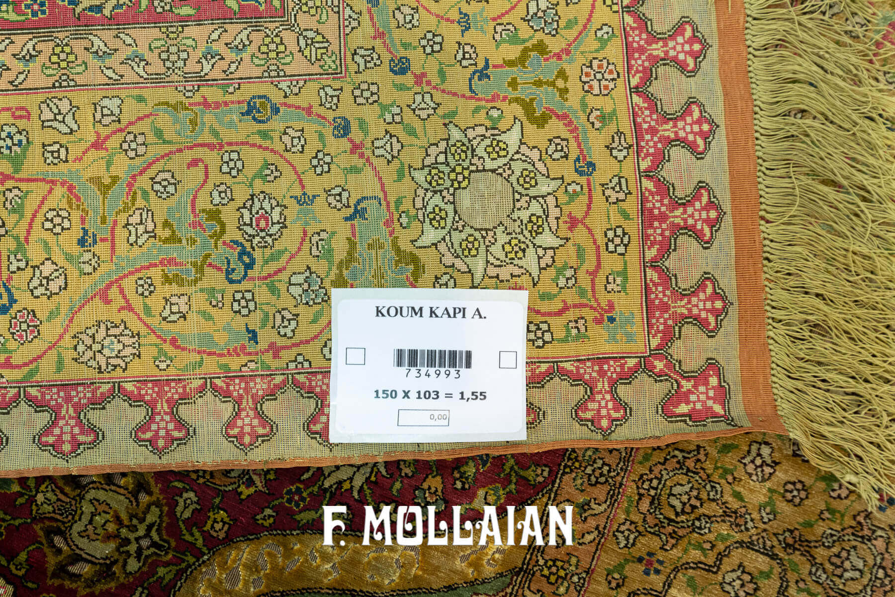 Rare Antique Signed „ZAREH“ Peyman prayer design Koum Kapi Turkish Rug n°:734993